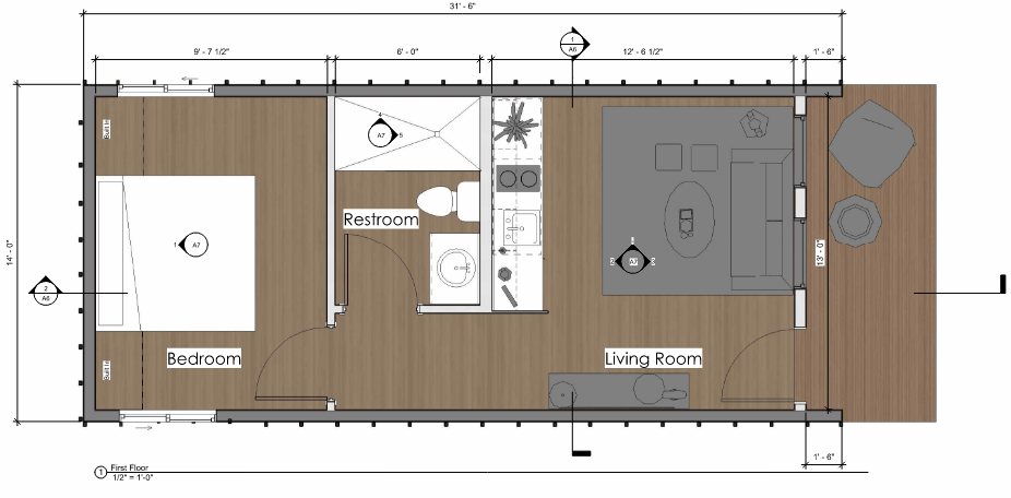 Modern Casita Designs Floor Plan