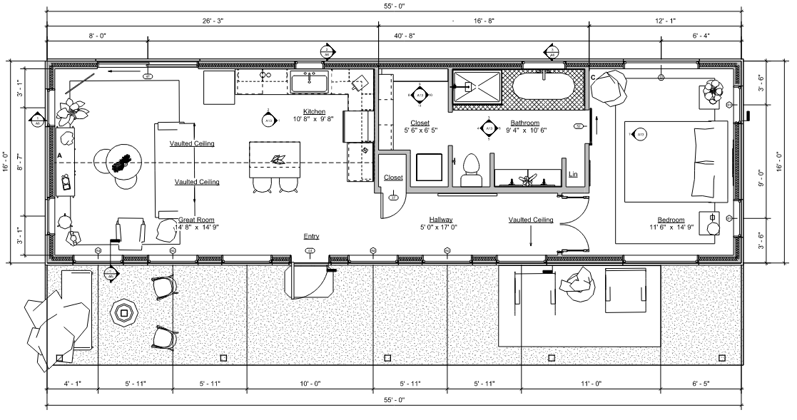 Contemporary Front-Facing Small Lot Design Floor Plan