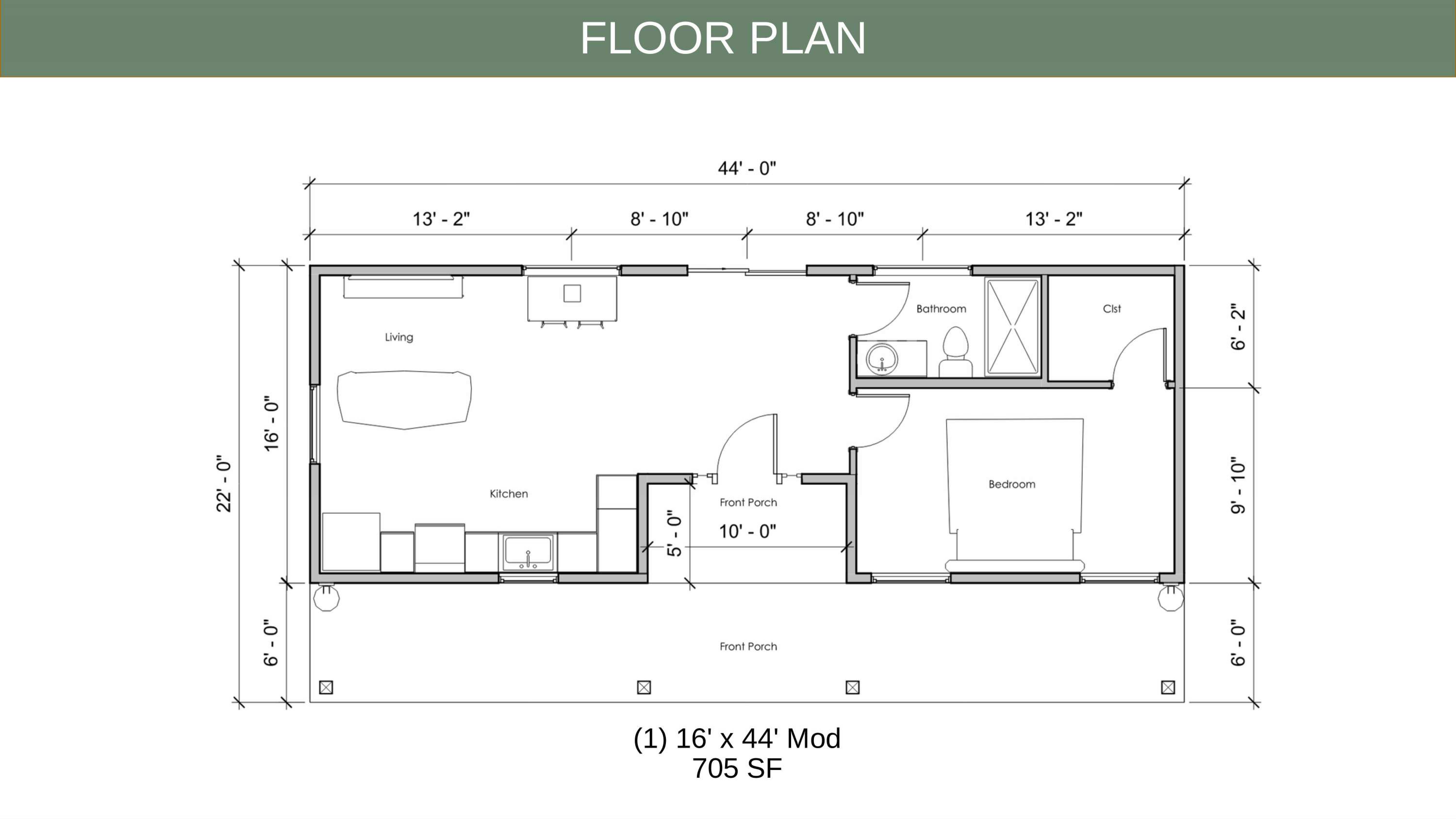 Rustic ADU Floor Plan