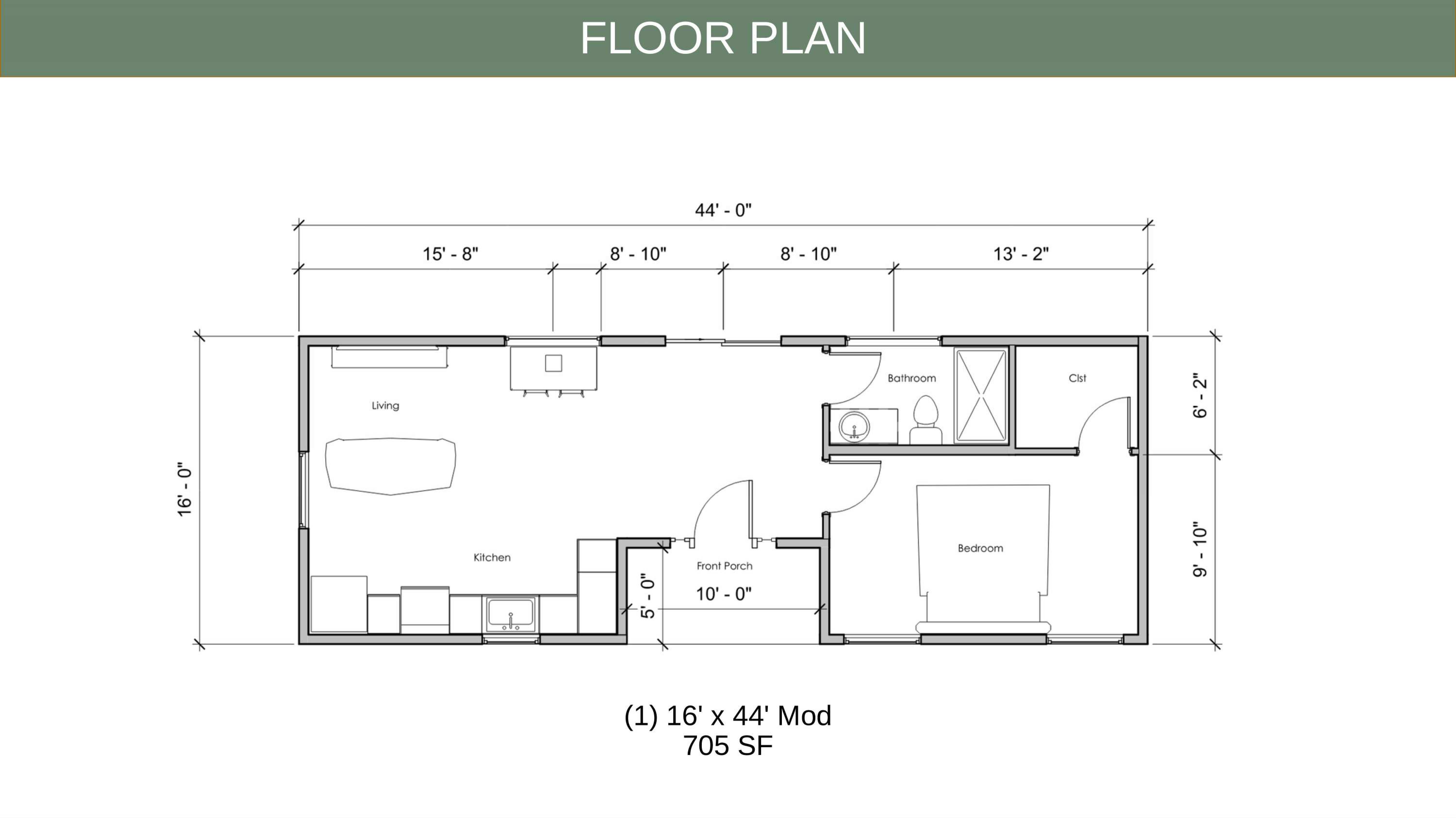 Rustic ADU Floor Plan